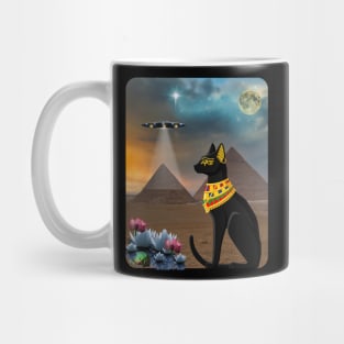 Egyptian Cat Amid the Pyramids in Ancient Egypt Mug